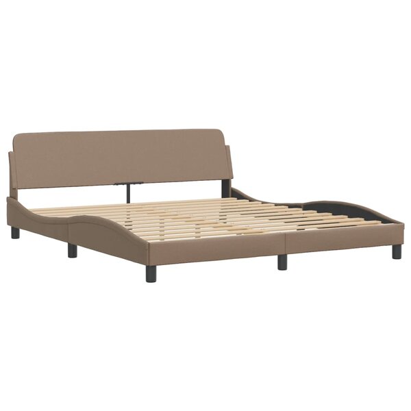 vidaXL Cadre de lit avec tête de lit Cappuccino 180x200 cm Similicuir