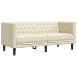 vidaXL Canapé Chesterfield 2 places crème similicuir