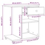 vidaXL Support d'imprimante Uni Chêne artisan 60 x 40 x 68 5 cm