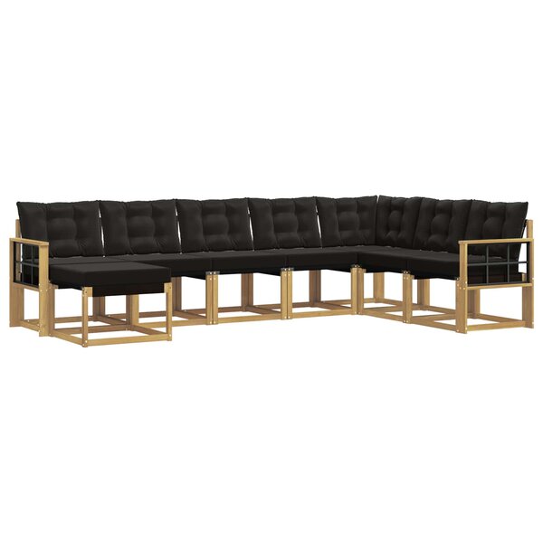 vidaXL Ensemble de canapés d'extérieur 8 pc Blanc et noir