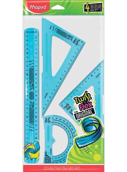 Kit de géometrie Twist'n Flex  4 pièces  couleurs MAPED