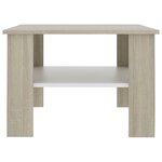 vidaXL Table basse Blanc et chêne sonoma 60 x 60 x 42 cm Aggloméré