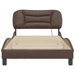 vidaXL Cadre de lit avec lumières LED marron 100x200 cm similicuir
