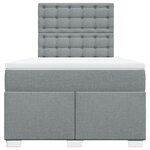 vidaXL Sommier à lattes de lit et matelas gris clair 120x190 cm tissu