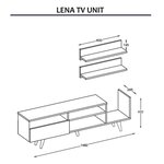 Homemania Ensemble de meuble TV Lena 148 2x29 5x45 cm Blanc et chêne