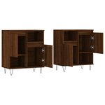 vidaXL Buffets 2 Pièces chêne marron bois d'ingénierie