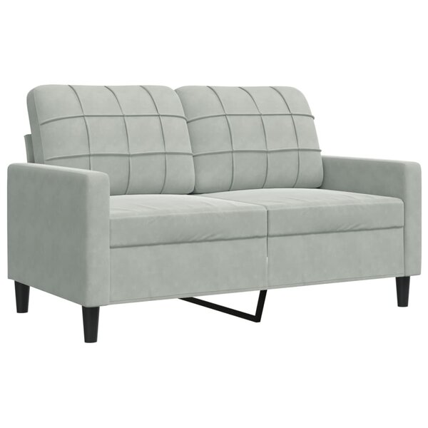 vidaXL Canapé à 2 places Gris clair 120 cm Velours