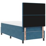 vidaXL Lit Box Spring avec Matelas Bleu Foncé Simple Velours