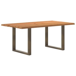 vidaXL Table à manger marron clair bois de chêne massif rectangulaire