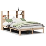 vidaXL Lit bibliothèque sans matelas 140x200 cm bois massif de pin