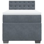 vidaXL Sommier à lattes de lit et matelas Gris foncé 90x190 cm Velours