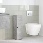 vidaXL Meuble de salle de bain avec porte-rouleau gris béton