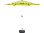 Parasol jardin droit Alu "Sol" - Rond - Ø 3m - Vert - Avec pied à lester