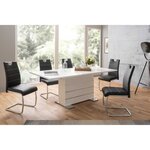 Table extensible 6-8 personnes - Rectangulaire - Mantova - Blanc et alu - 160- 200 x 90 x 75 cm