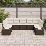 vidaXL Ensemble de canapé de jardin 9 Pièces Marron polyrotin