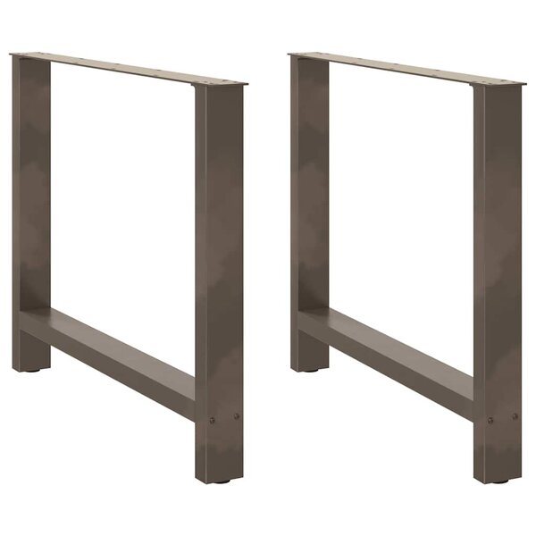 vidaXL Pieds de table à manger en acier naturel 2 pièces 100 x (72-73) cm Acier