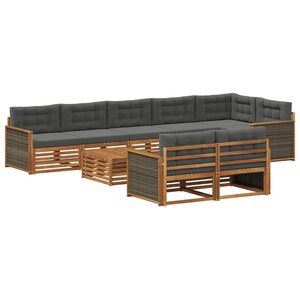 vidaXL Ensemble de canapés d'extérieur avec coussin 9 Pièces