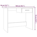 vidaXL Bureau Sonoma gris 100x50x76 cm Bois d'ingénierie