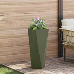vidaXL Jardinière Vert olive 30 x 30 x 75 cm Acier