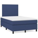 vidaXL Sommier à lattes de lit avec matelas Bleu 120x200 cm Tissu