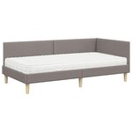 vidaXL Cadre de lit d'angle avec matelas Autre 2 Pièces Taupe tissu