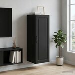 vidaXL Armoire Murale 33 x 34 5 x 90 cm Bois d'ingénierie Noir