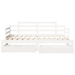 vidaXL Lit de jour avec gigogne et tiroirs sans matelas blanc 90x200cm