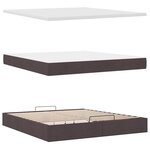 VidaXL Cadre de lit ottoman avec matelas marron foncé 180x200 cm tissu
