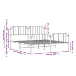 vidaXL Cadre de lit métal sans matelas et pied de lit blanc 200x200 cm