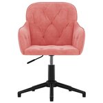 vidaXL Chaise pivotante de bureau Rose Velours