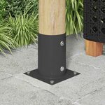 vidaXL Ancre ronde au sol 4 Pièces Anthracite 15 x 15 x 15 cm métal