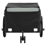 vidaXL Remorque de vélo noir et gris 45 kg fer