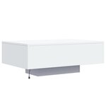 vidaXL Table basse avec lumières LED blanc 85x55x31 cm