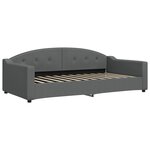 vidaXL Lit de jour avec gigogne et tiroirs gris foncé 100x200 cm tissu