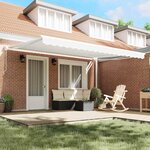 vidaXL Auvent Blanc 4 5 × 3 m Polyester et métal