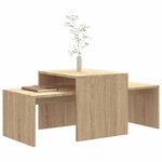 vidaXL Ensemble de tables basses Chêne sonoma bois d’ingénierie