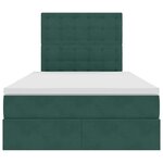 vidaXL Lit avec rangement et LED Vert foncé 120 x 200 cm Velours