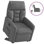 vidaXL Fauteuil inclinable électrique gris foncé tissu microfibre