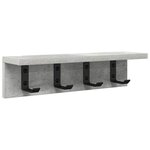 vidaXL Porte-manteau mural avec étagère Gris béton 40 x 10.5 x 10.5 cm