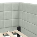 vidaXL Cadre de lit d'angle Gris clair 90 cm x 190 cm tissu