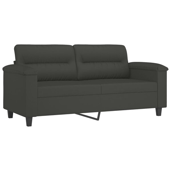 vidaXL Canapé à 2 places Gris foncé 140 cm Tissu microfibre