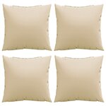 vidaXL Coussins de canapé lot de 4 beige 60x60 cm tissu