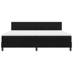 vidaXL Lit à ressorts avec matelas Noir 200 x 200 cm tissu