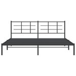 vidaXL Cadre de lit métal sans matelas avec tête de lit noir 193x203cm