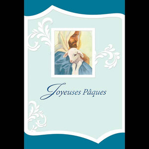 Carte De Pâques Bleue Joyeuses Pâques - Draeger paris
