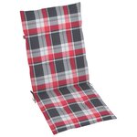 vidaXL Chaises de jardin lot de 4 et coussins à carreaux rouge Teck
