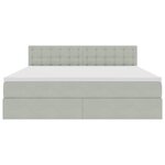 vidaXL Lit avec rangement et LED Gris clair 180 x 200 cm Velours