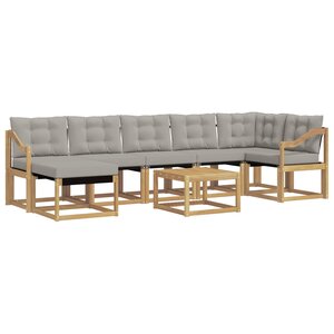 vidaXL Ensemble de canapés d'extérieur 8 pc Blanc et gris clair