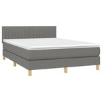 vidaXL Sommier à lattes de lit et matelas et LED Gris foncé 140x200 cm