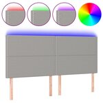 vidaXL Tête de lit à LED Gris clair 160x5x118/128 cm Tissu